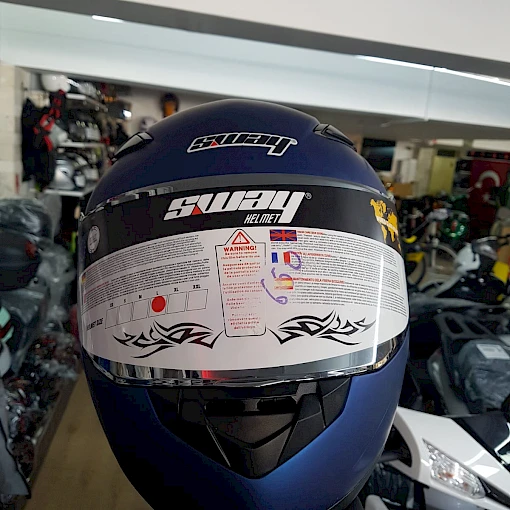 SWAY HELMET TAM KAPALI KASK ( LACİVERT)